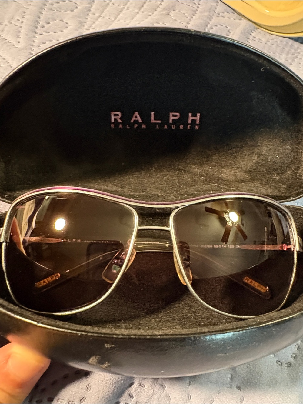 Ralph by Ralph Lauren RA4057 Aviator Sunglasses Silver Gradient w/ Original Case